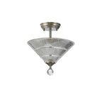 NLK16439 Tabion 2 Light Ceiling Light Satin Nickel Clear