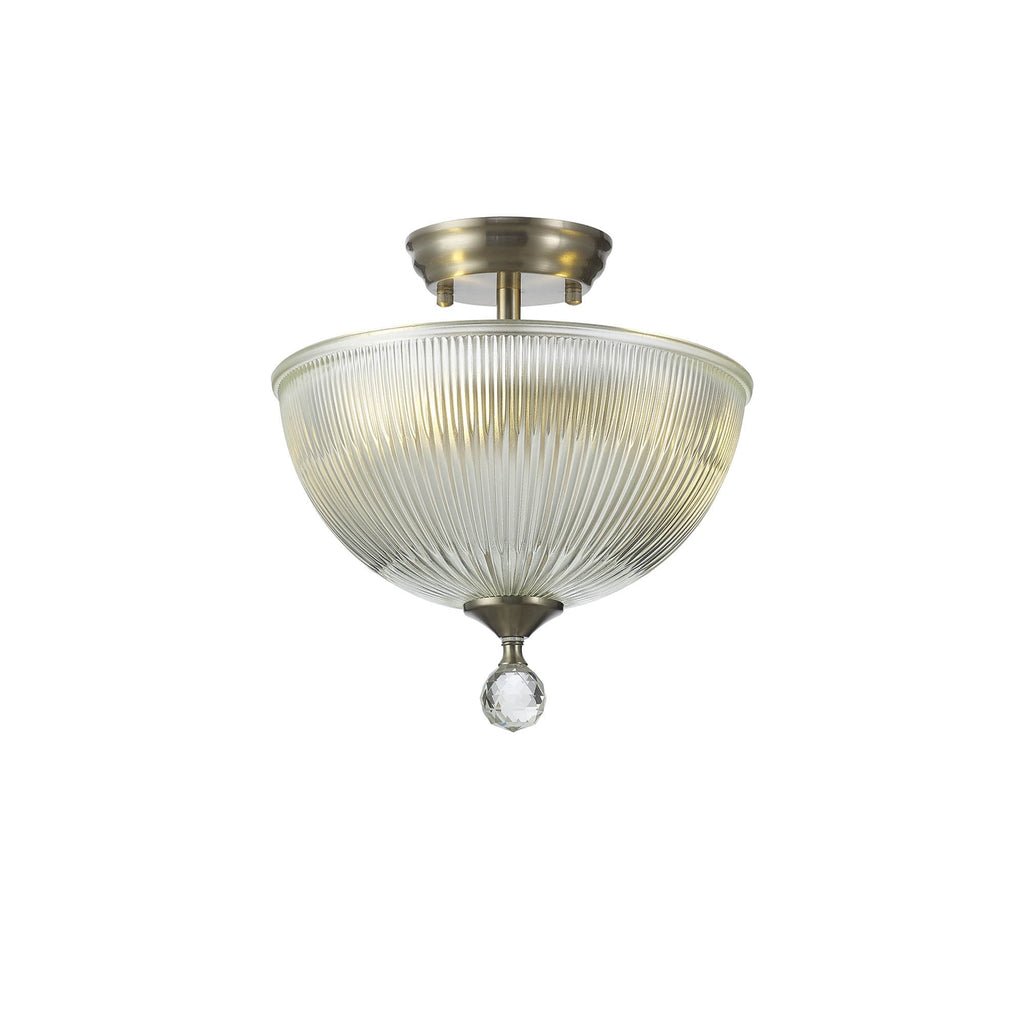 NLK16449 Tabion 2 Light Ceiling Light Satin Nickel Clear