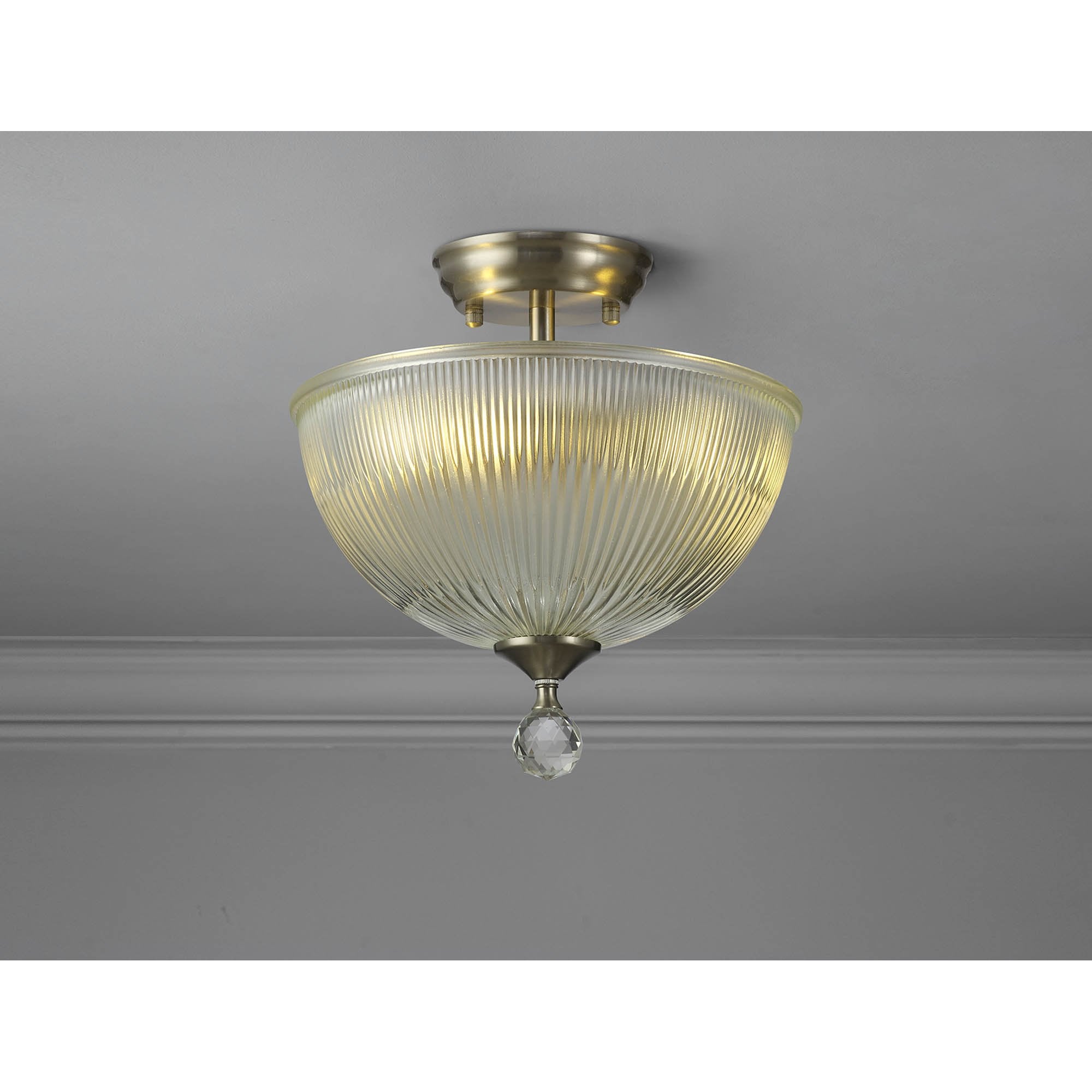 NLK16449 Tabion 2 Light Ceiling Light Satin Nickel Clear