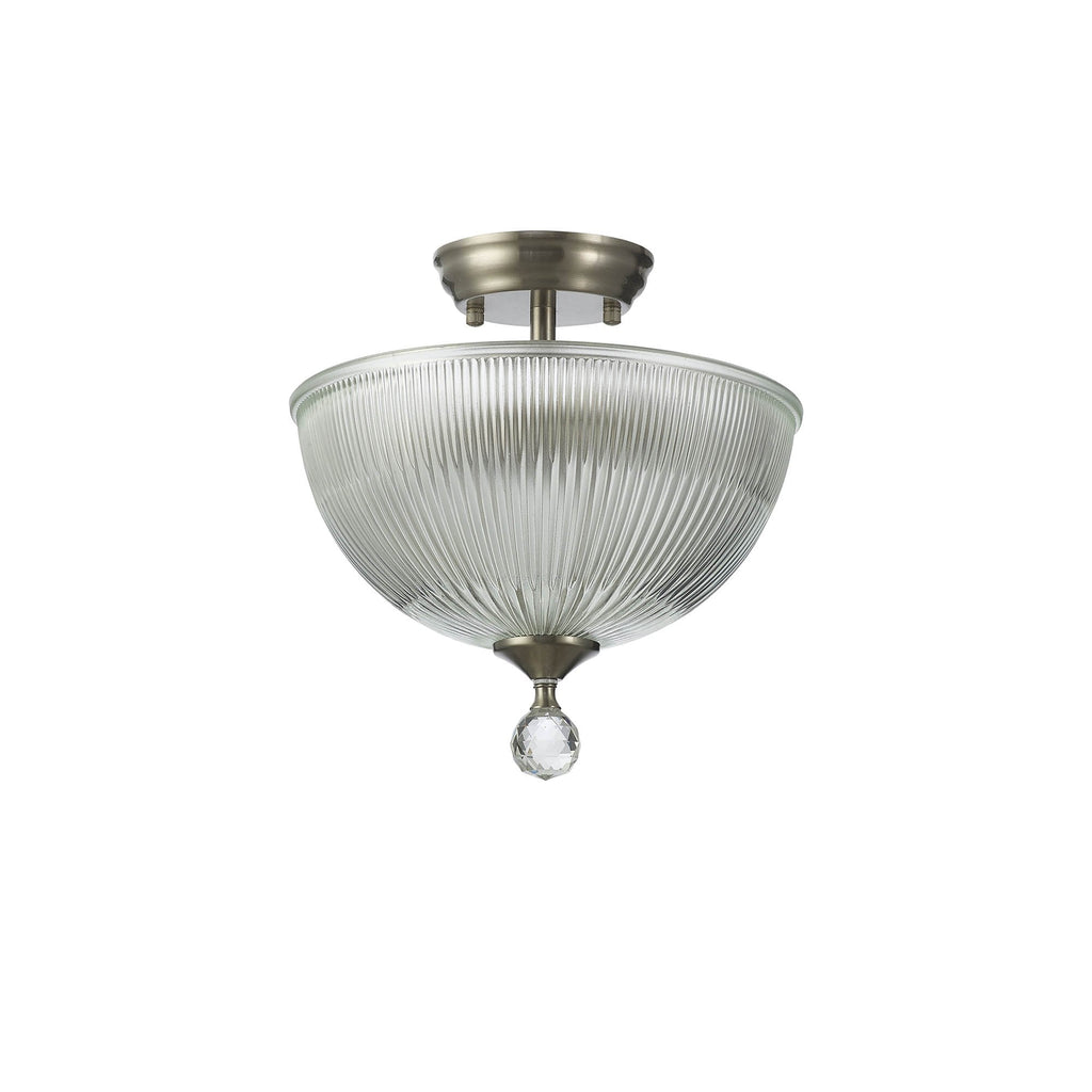 NLK16449 Tabion 2 Light Ceiling Light Satin Nickel Clear
