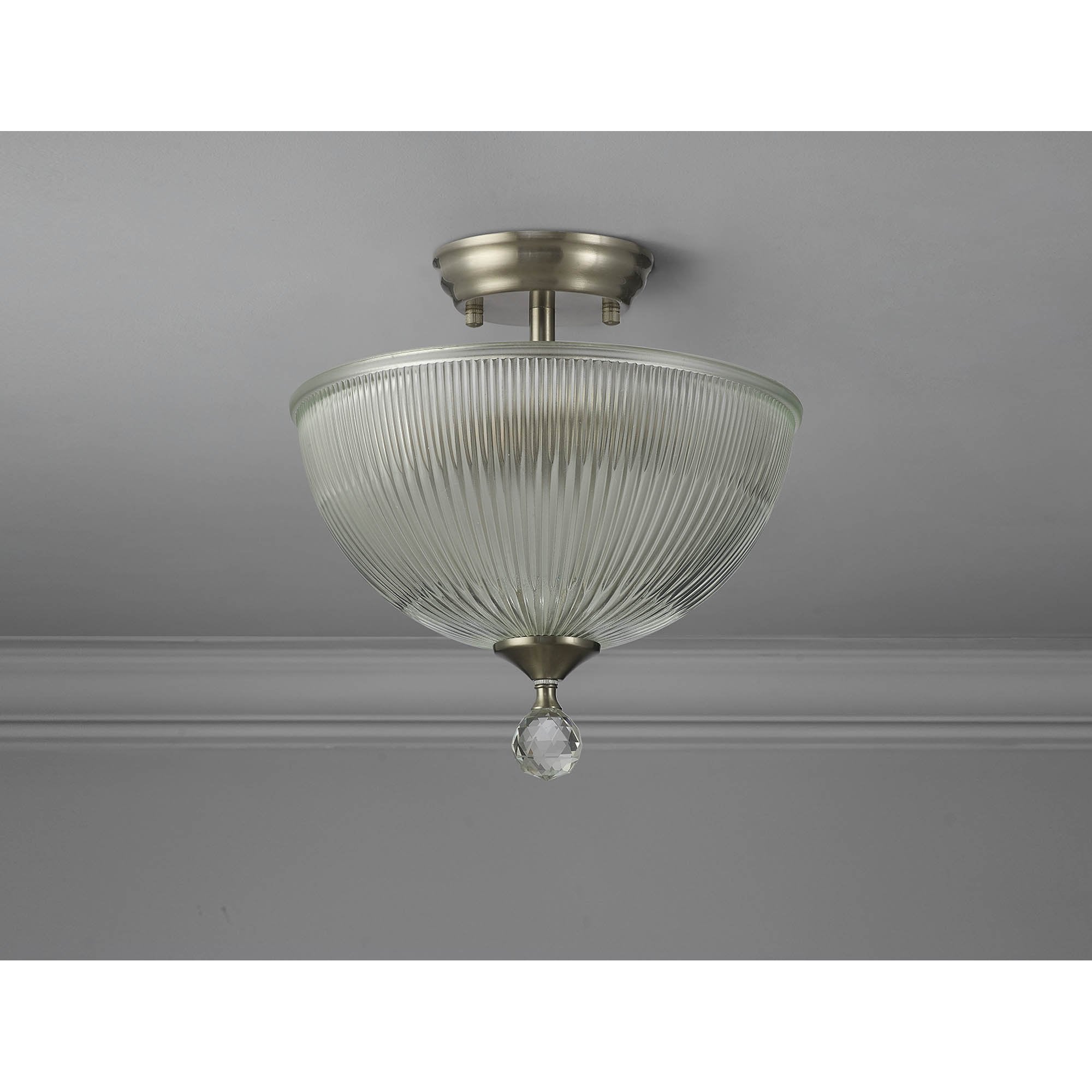 NLK16449 Tabion 2 Light Ceiling Light Satin Nickel Clear