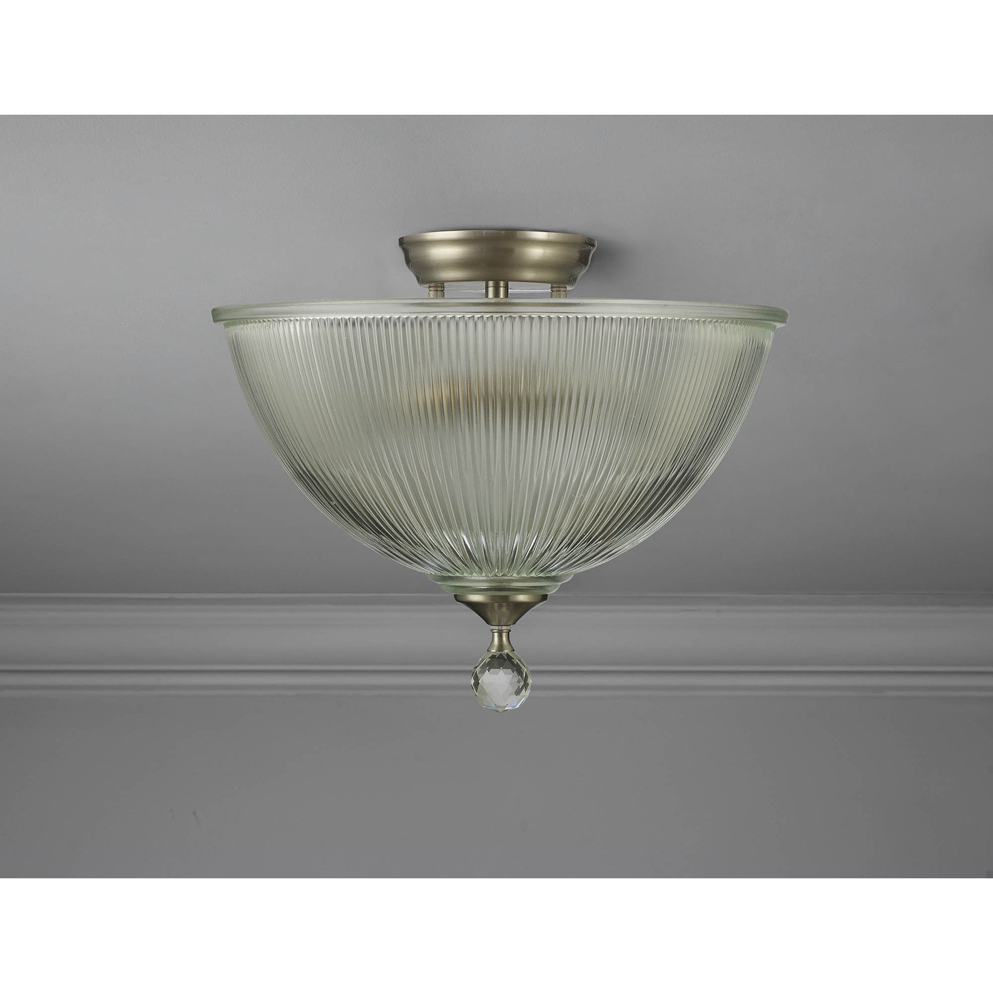 NLK16459 Tabion 2 Light Ceiling Light Satin Nickel Clear