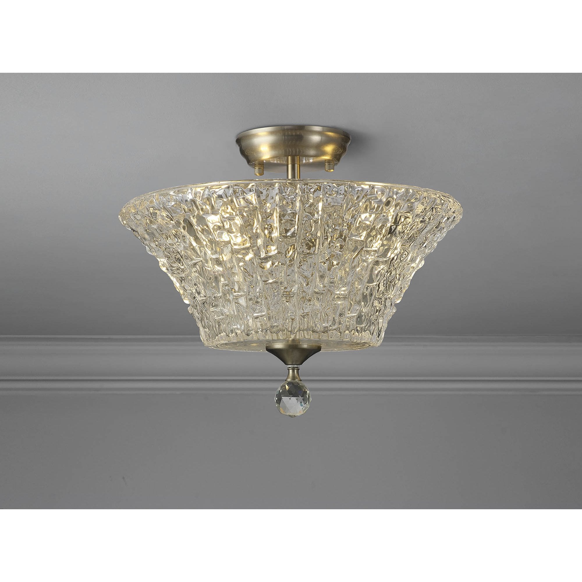 NLK16479 Tabion 2 Light Ceiling Light Satin Nickel Clear