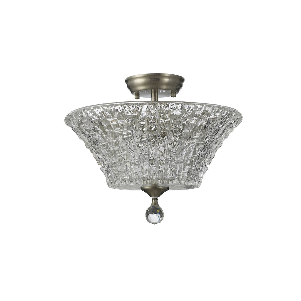 NLK16479 Tabion 2 Light Ceiling Light Satin Nickel Clear