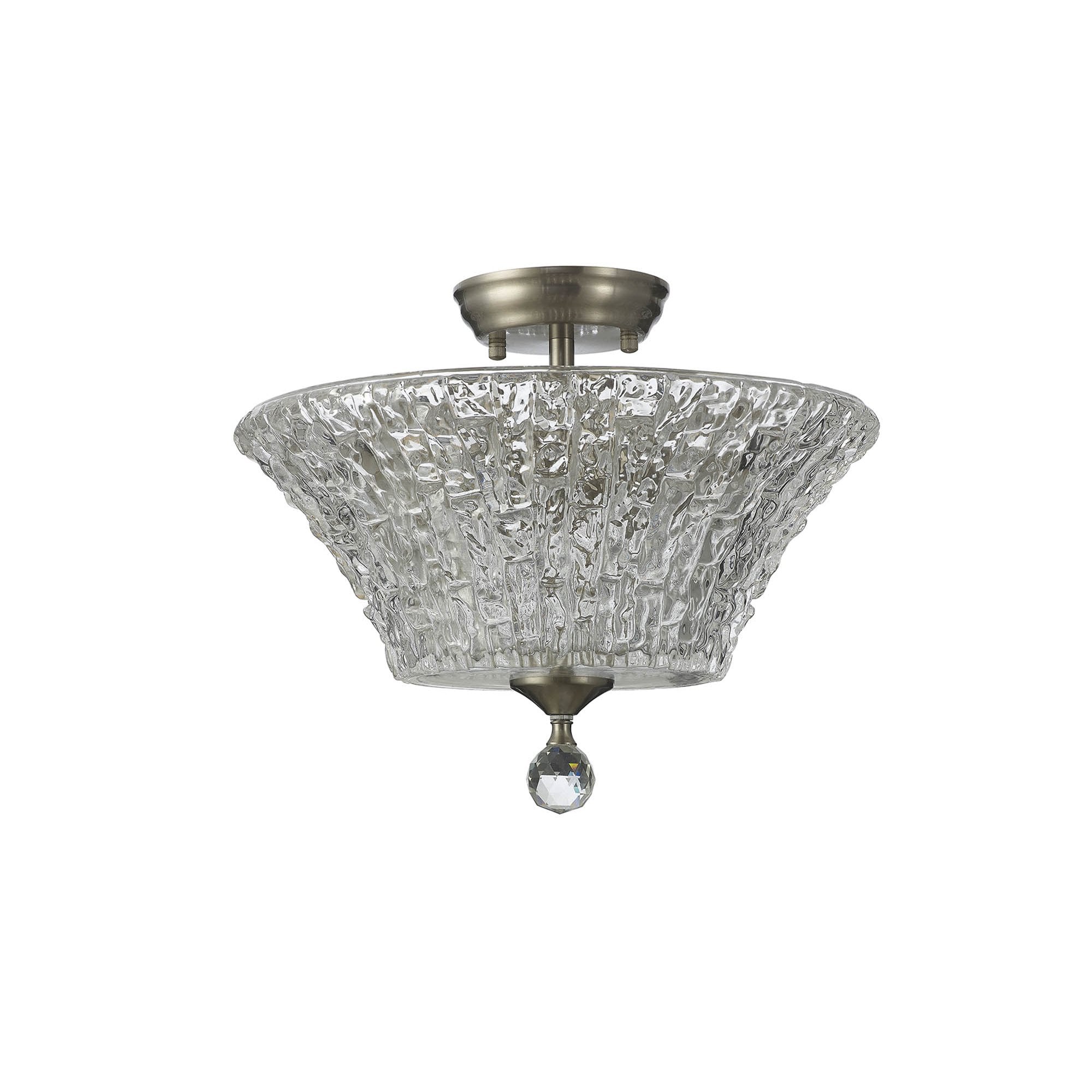NLK16479 Tabion 2 Light Ceiling Light Satin Nickel Clear