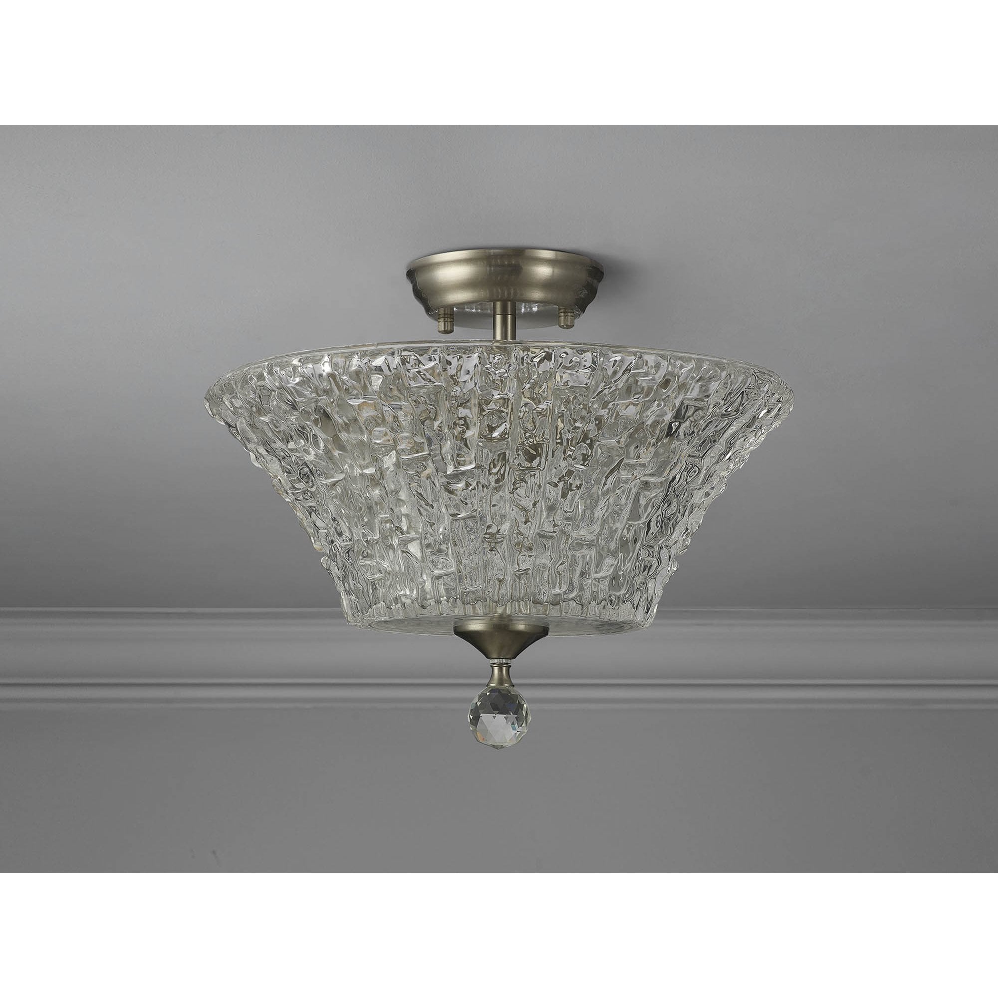 NLK16479 Tabion 2 Light Ceiling Light Satin Nickel Clear