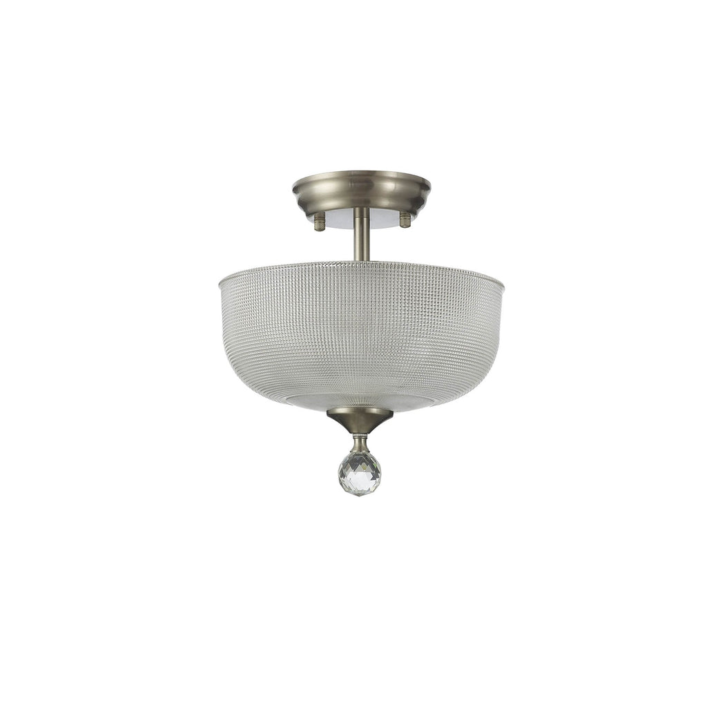 NLK16489 Tabion 2 Light Ceiling Light Satin Nickel Clear