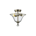 NLK16499 Tabion 2 Light Ceiling Light Satin Nickel Clear