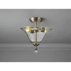 NLK16499 Tabion 2 Light Ceiling Light Satin Nickel Clear