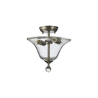 NLK16499 Tabion 2 Light Ceiling Light Satin Nickel Clear