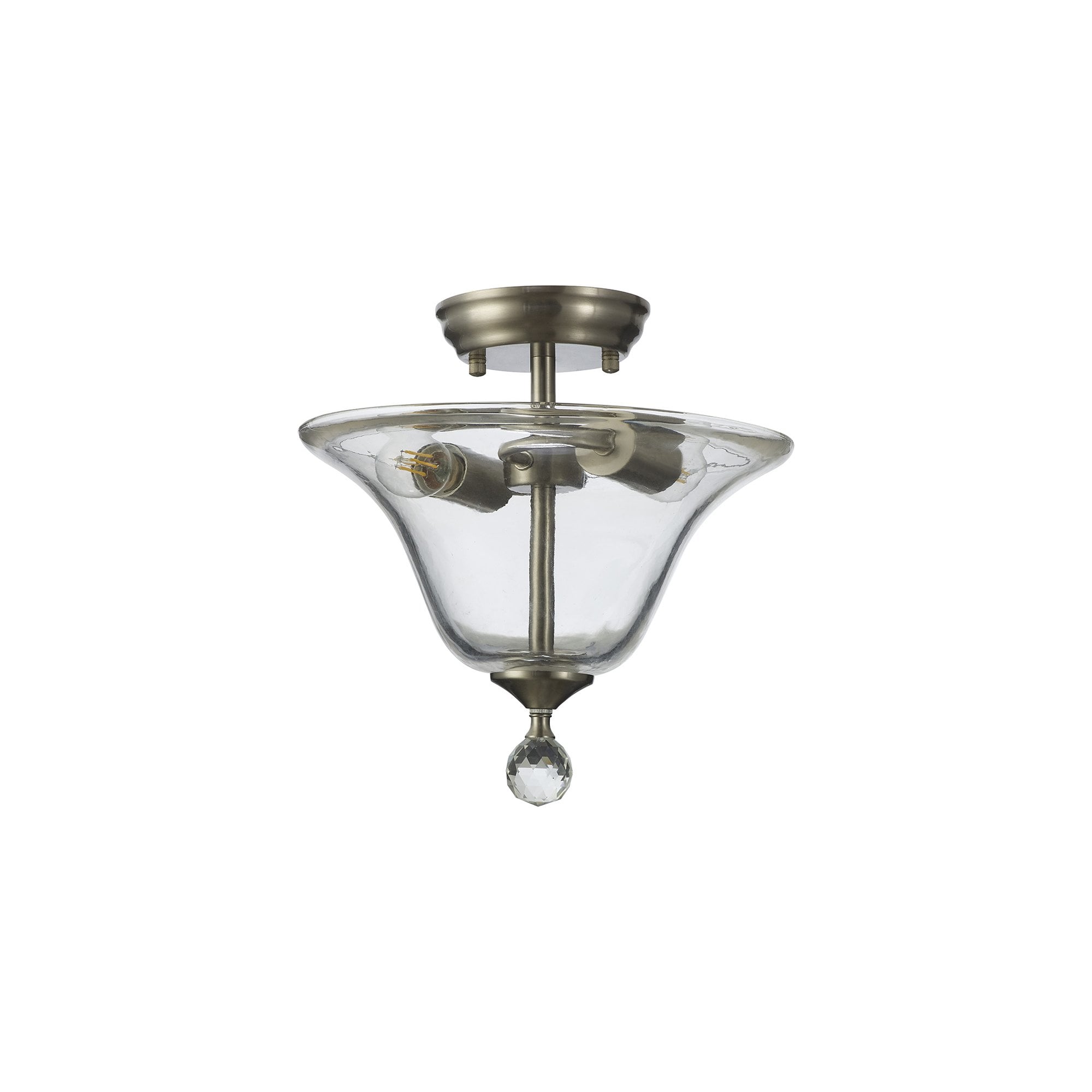 NLK16499 Tabion 2 Light Ceiling Light Satin Nickel Clear