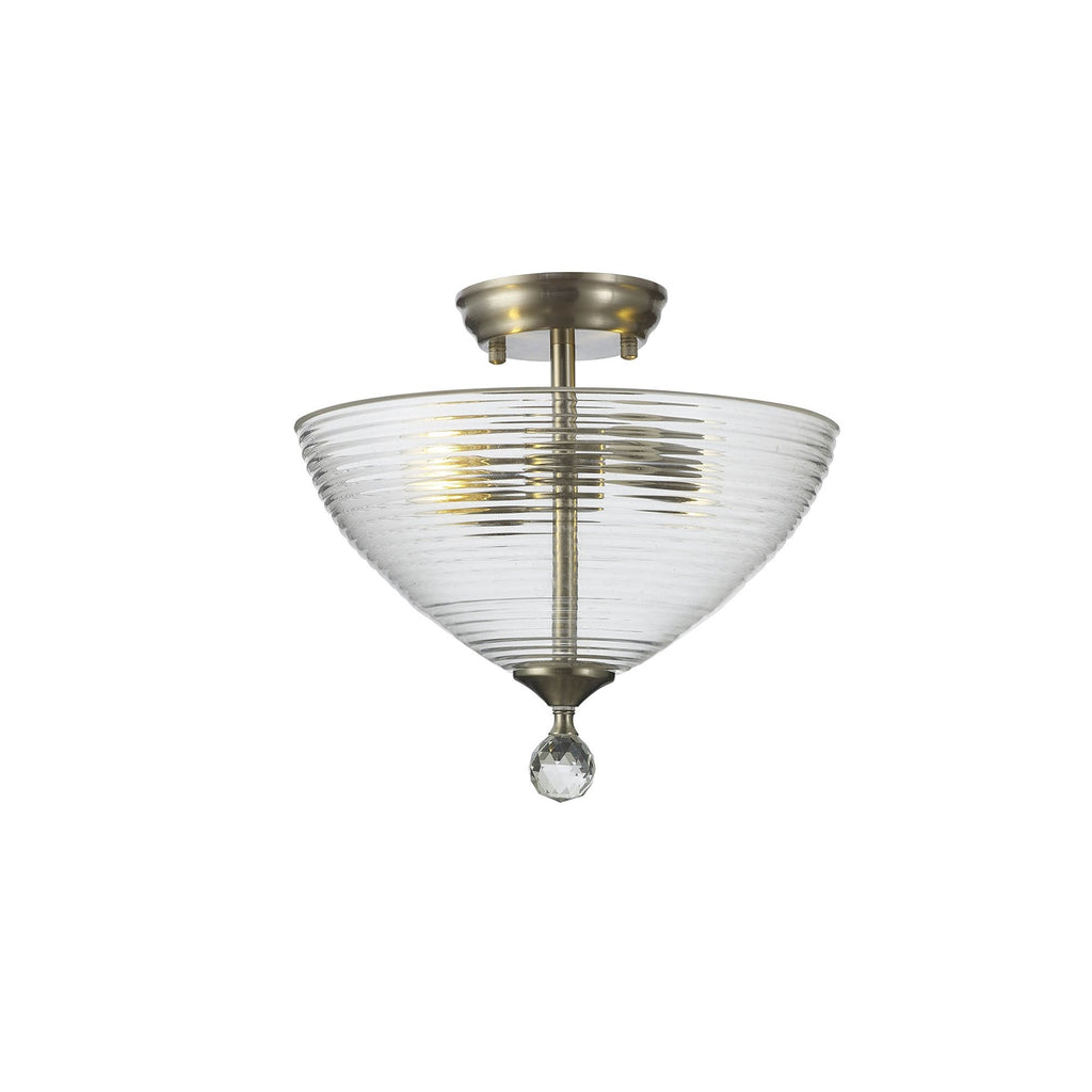 NLK16509 Tabion 2 Light Ceiling Light Satin Nickel Clear