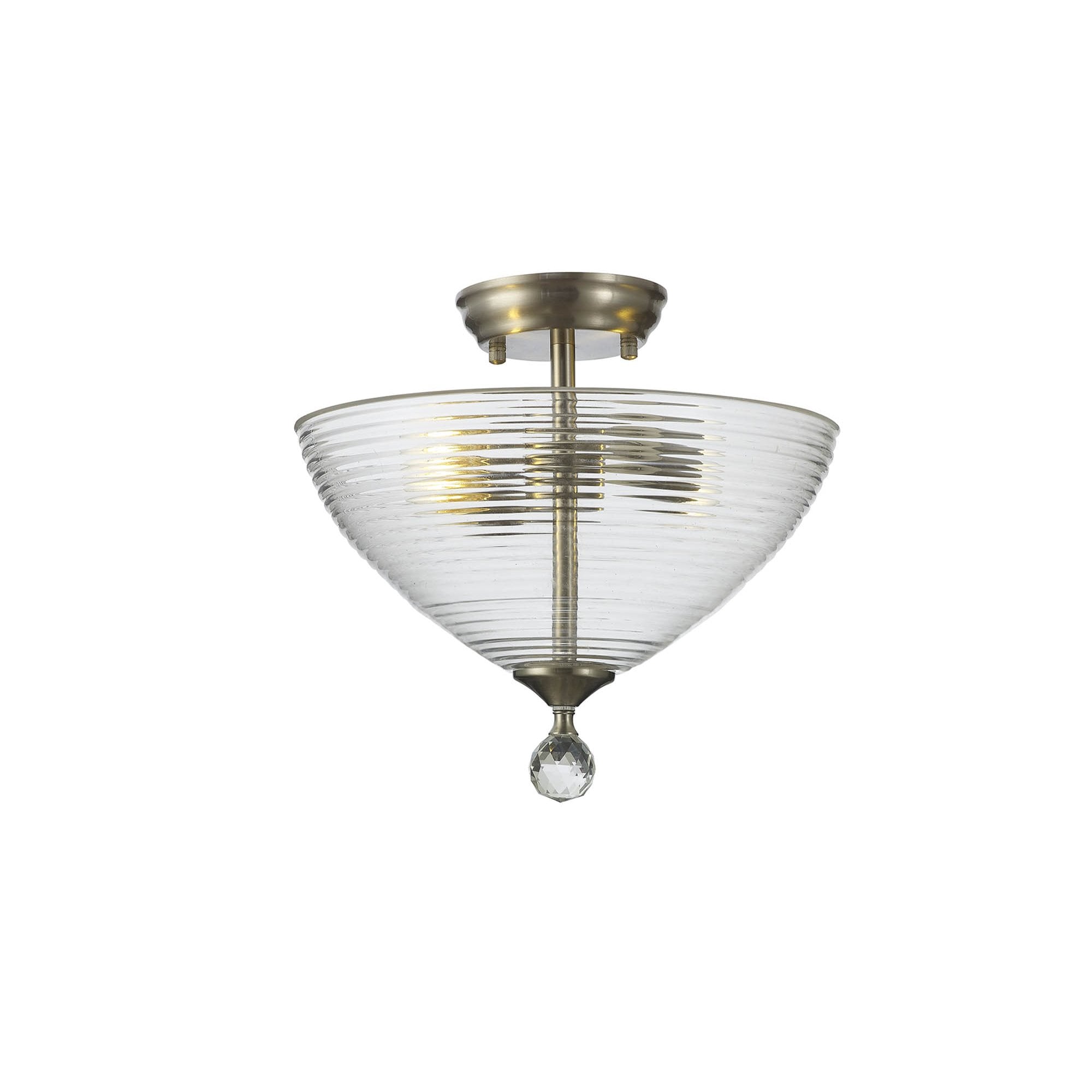 NLK16509 Tabion 2 Light Ceiling Light Satin Nickel Clear