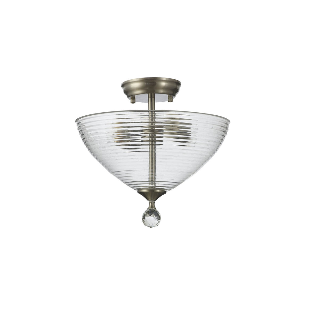 NLK16509 Tabion 2 Light Ceiling Light Satin Nickel Clear