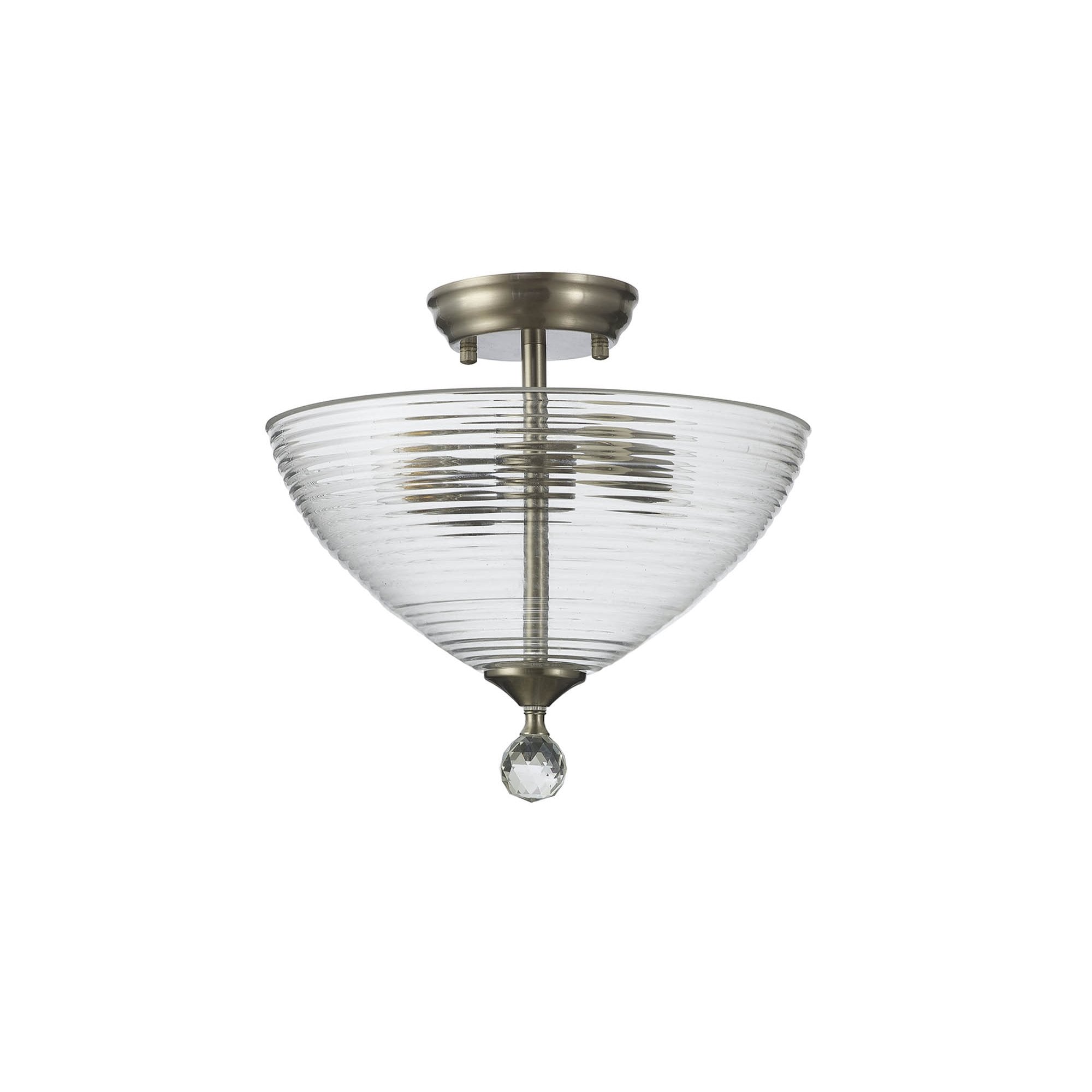 NLK16509 Tabion 2 Light Ceiling Light Satin Nickel Clear