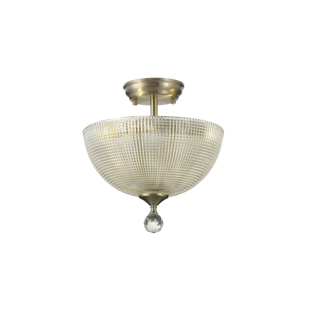NLK16519 Tabion 2 Light Ceiling Light Satin Nickel Clear