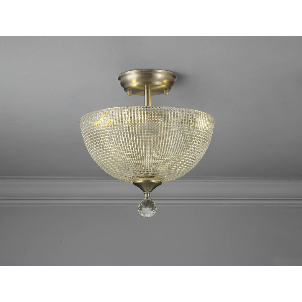 NLK16519 Tabion 2 Light Ceiling Light Satin Nickel Clear