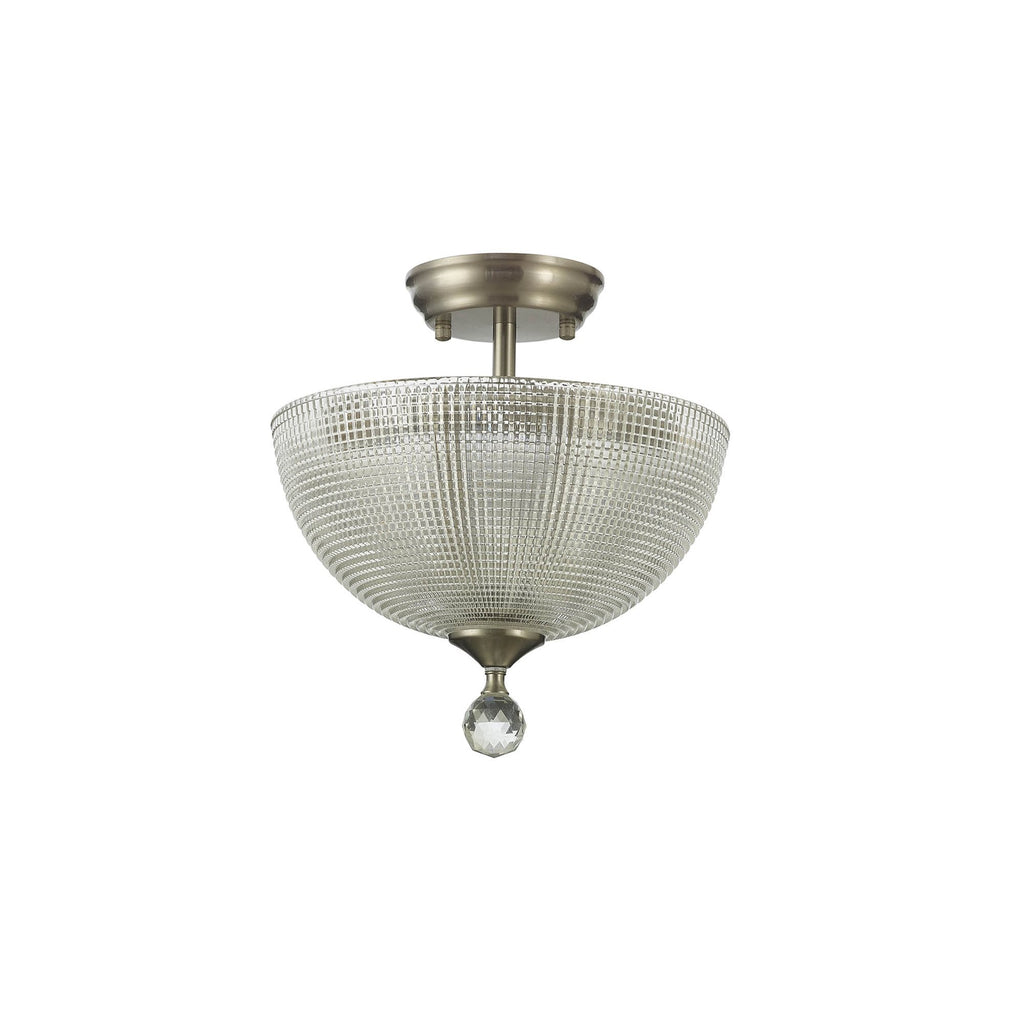 NLK16519 Tabion 2 Light Ceiling Light Satin Nickel Clear