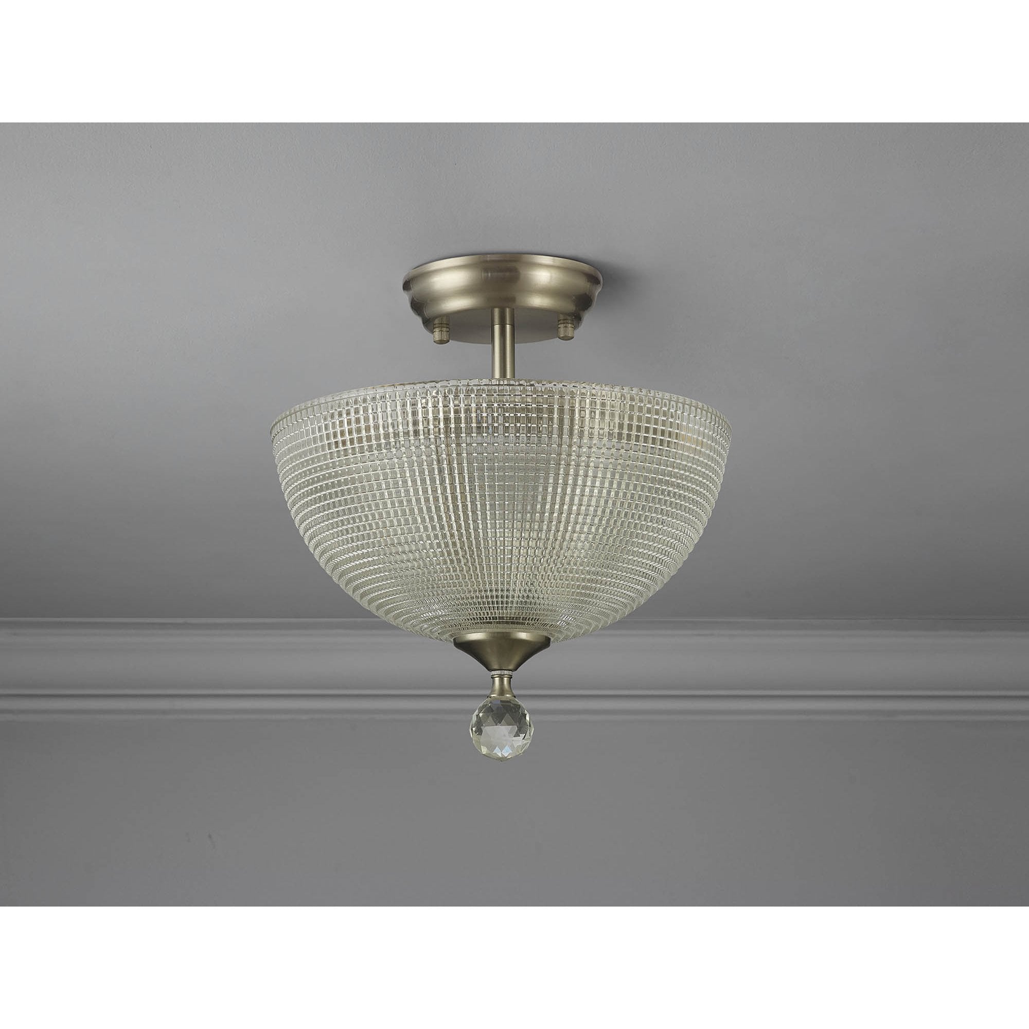 NLK16519 Tabion 2 Light Ceiling Light Satin Nickel Clear