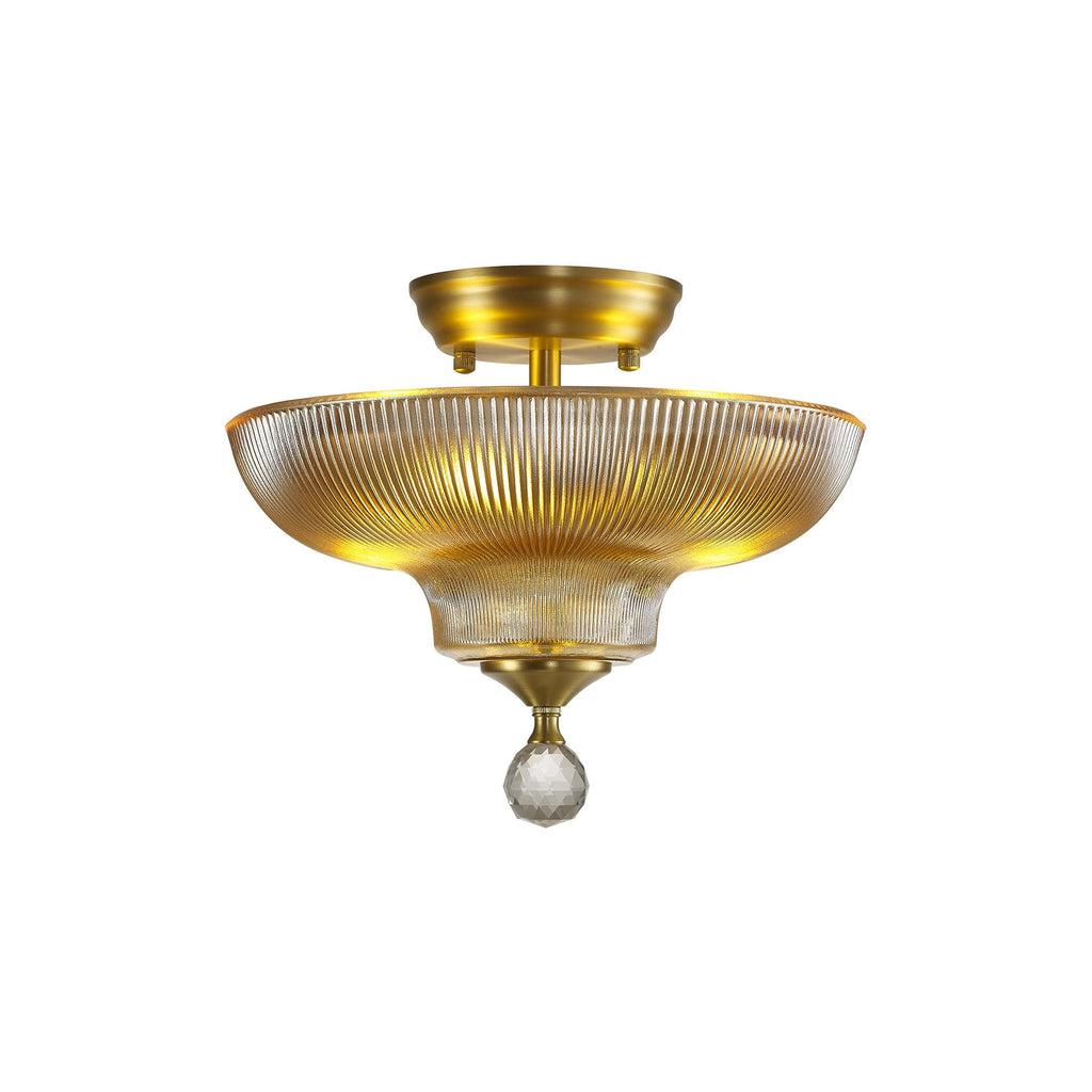 NLK16529 Tabion 2 Light Ceiling Light Satin Gold Amber