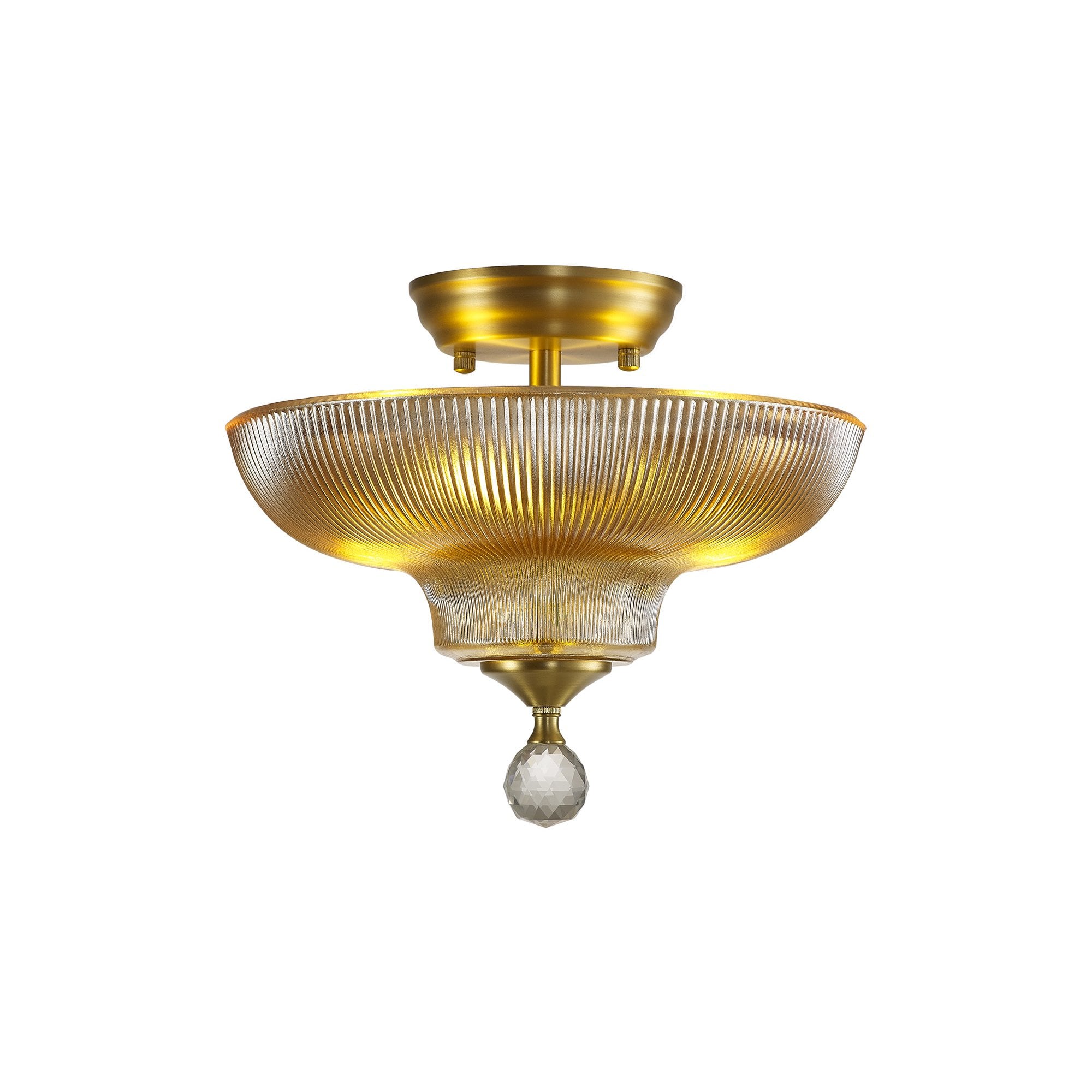 NLK16529 Tabion 2 Light Ceiling Light Satin Gold Amber