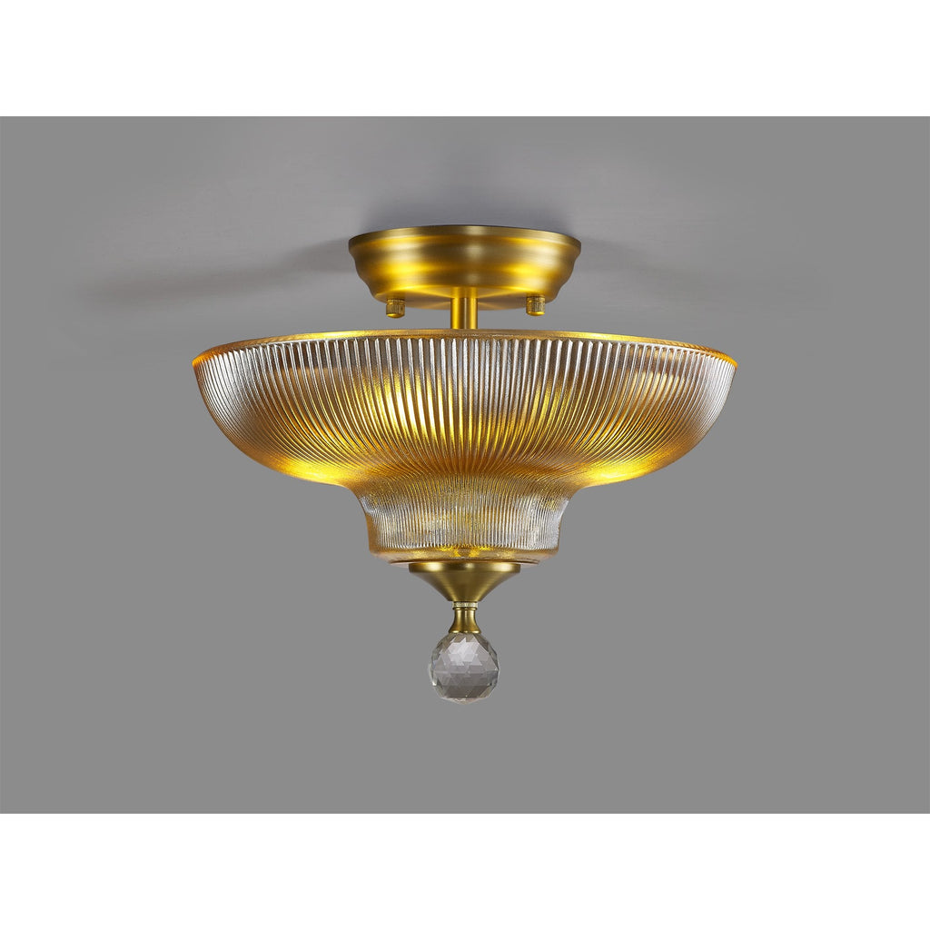 NLK16529 Tabion 2 Light Ceiling Light Satin Gold Amber