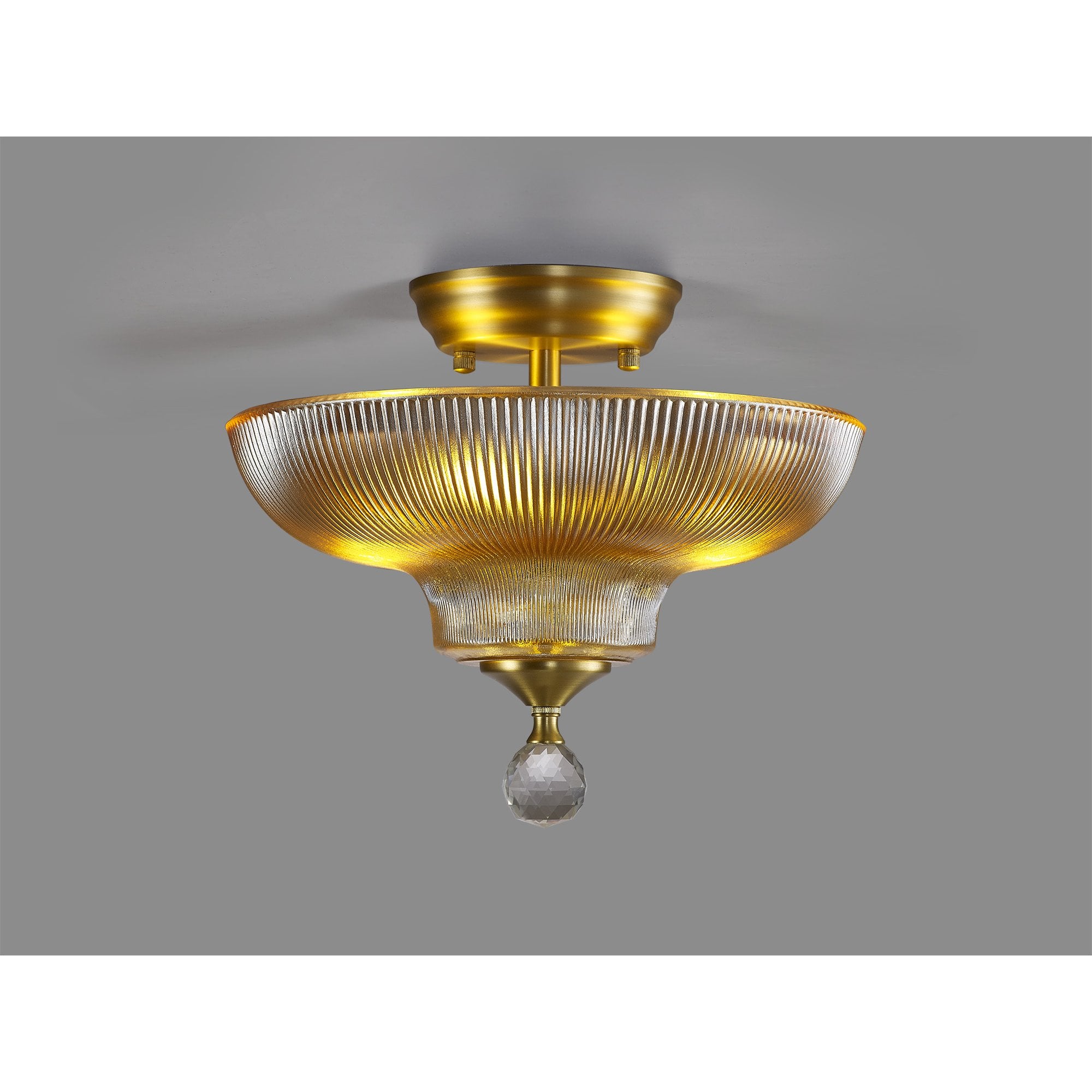 NLK16529 Tabion 2 Light Ceiling Light Satin Gold Amber