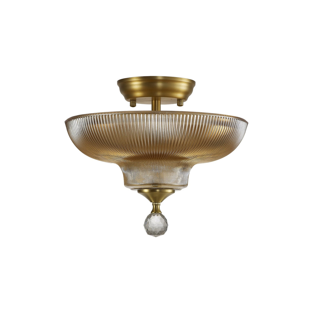 NLK16529 Tabion 2 Light Ceiling Light Satin Gold Amber