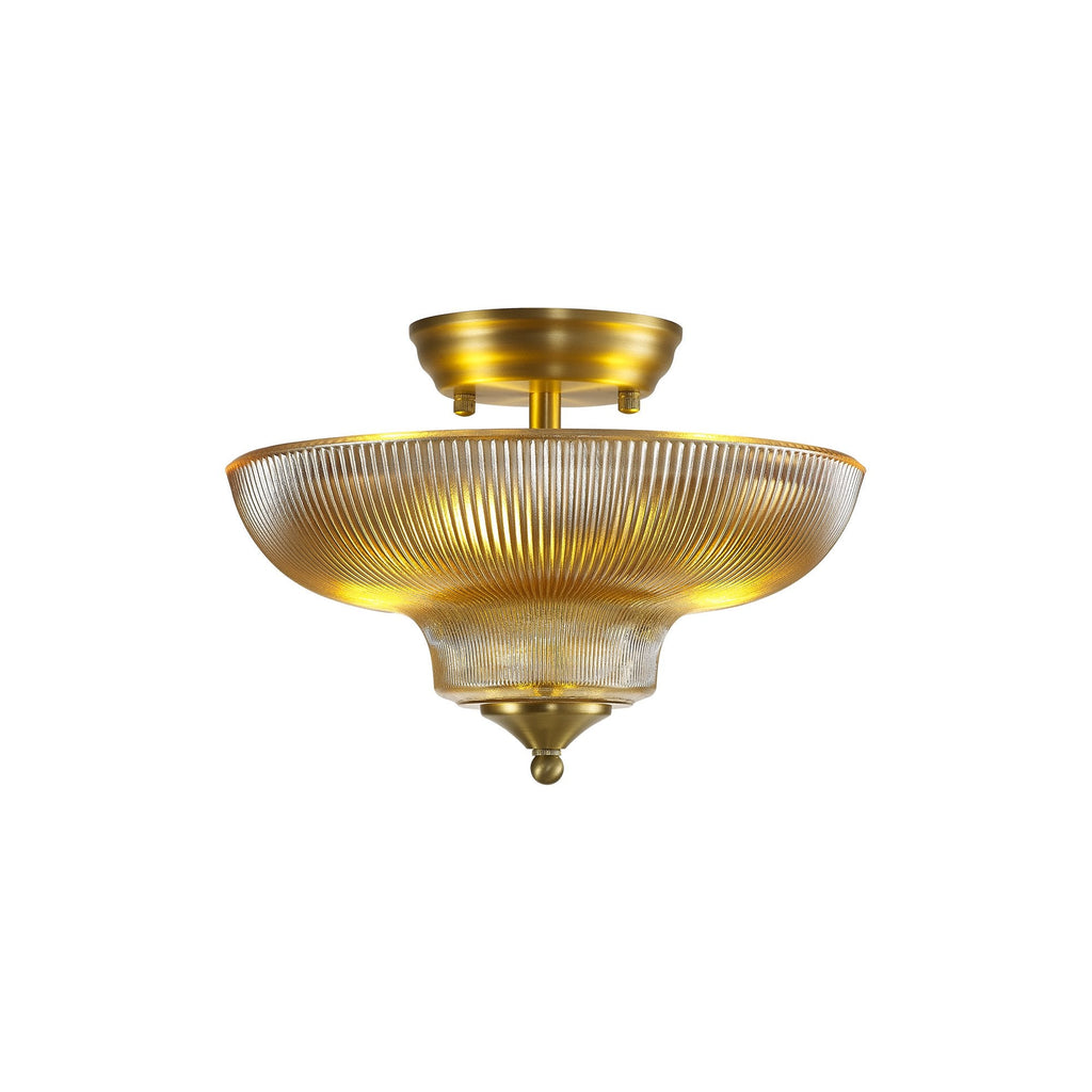 NLK16529 Tabion 2 Light Ceiling Light Satin Gold Amber