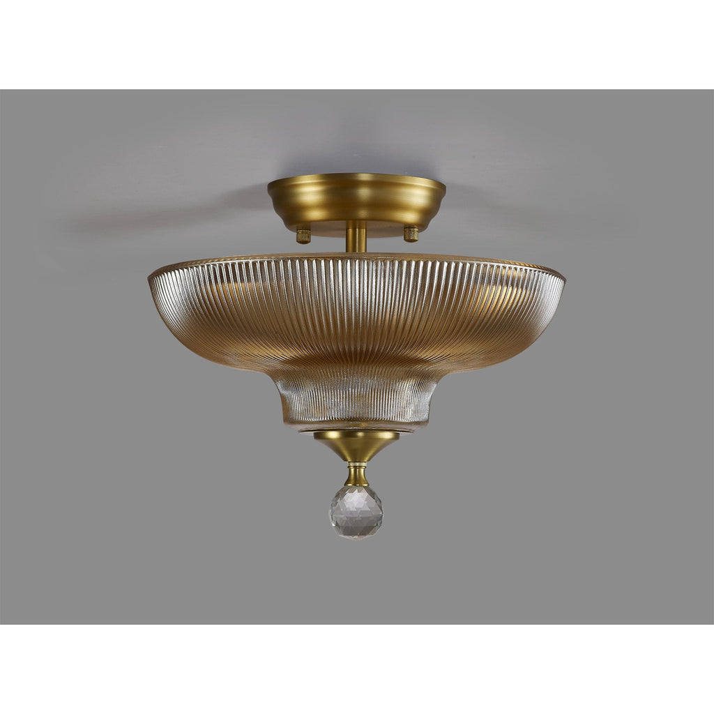 NLK16529 Tabion 2 Light Ceiling Light Satin Gold Amber
