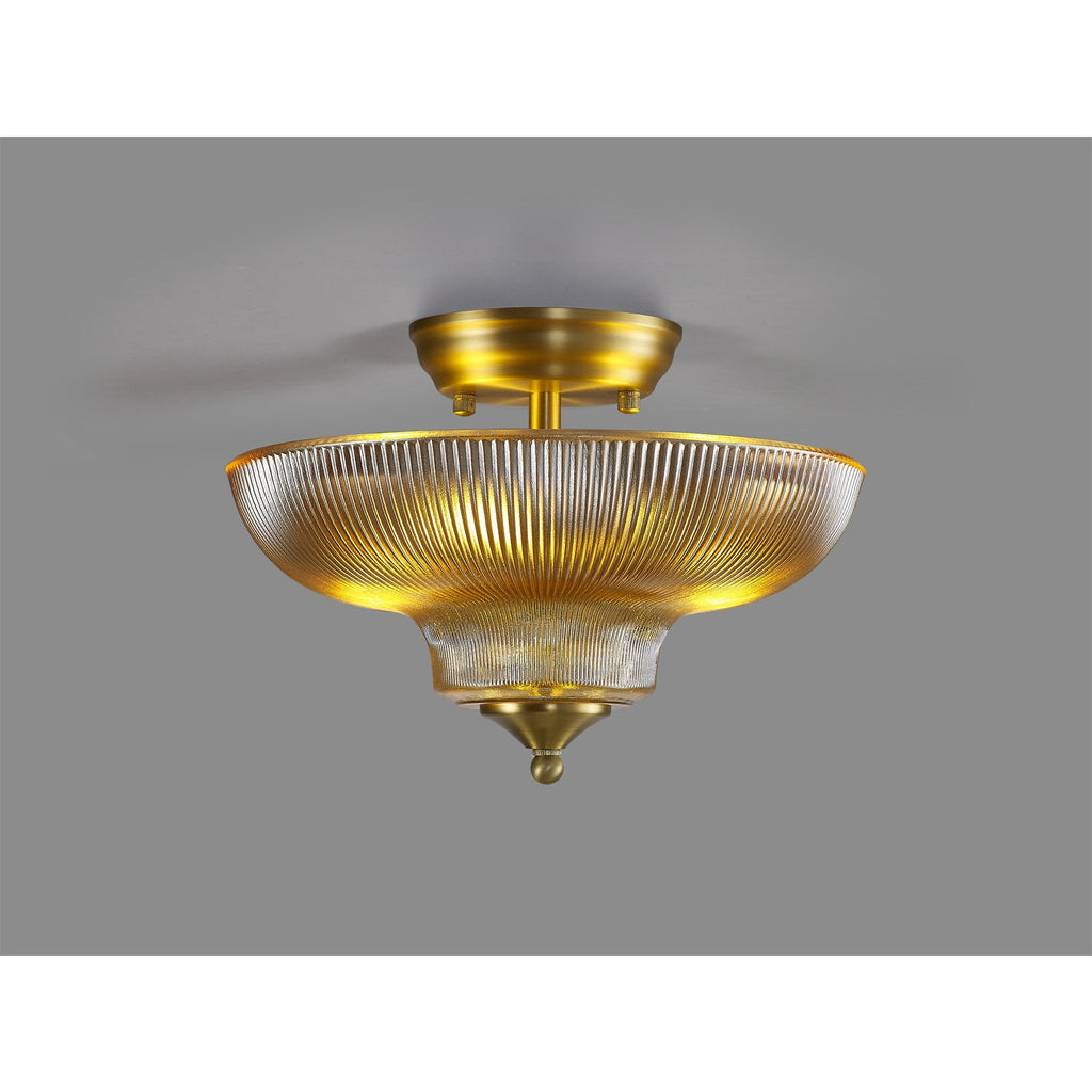 NLK16529 Tabion 2 Light Ceiling Light Satin Gold Amber