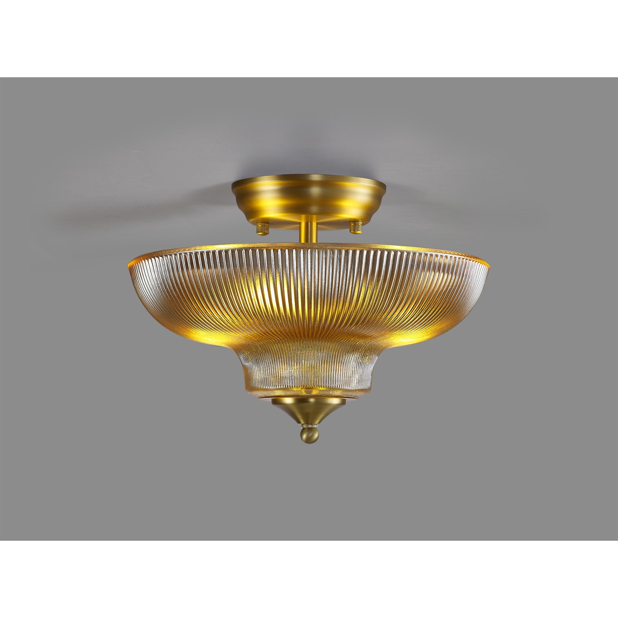 NLK16529 Tabion 2 Light Ceiling Light Satin Gold Amber