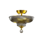 NLK16539 Tabion 2 Light Ceiling Light Satin Gold Smoked