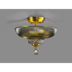 NLK16539 Tabion 2 Light Ceiling Light Satin Gold Smoked
