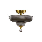 NLK16539 Tabion 2 Light Ceiling Light Satin Gold Smoked