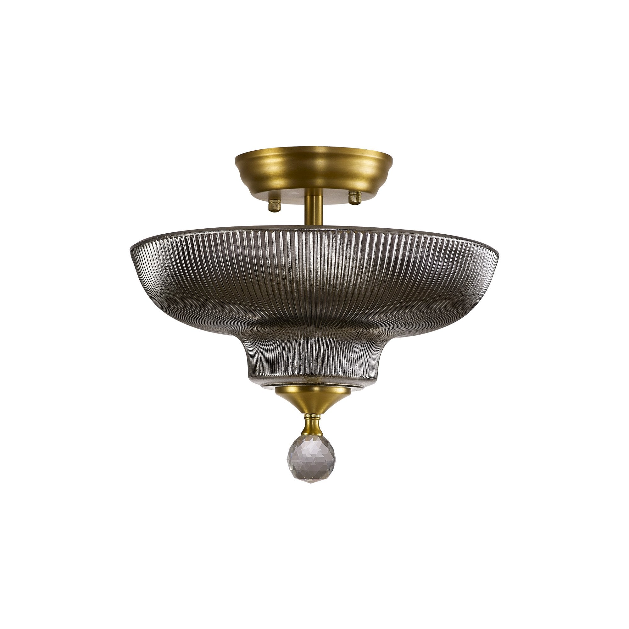 NLK16539 Tabion 2 Light Ceiling Light Satin Gold Smoked