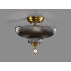 NLK16539 Tabion 2 Light Ceiling Light Satin Gold Smoked