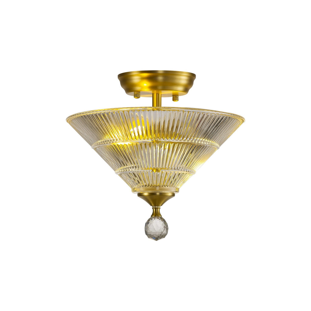 NLK16549 Tabion 2 Light Ceiling Light Satin Gold Clear