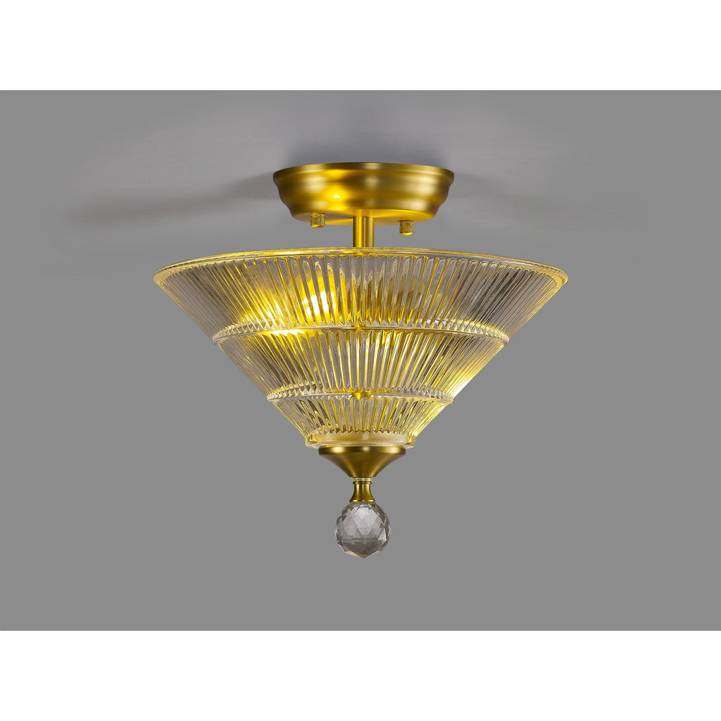 NLK16549 Tabion 2 Light Ceiling Light Satin Gold Clear