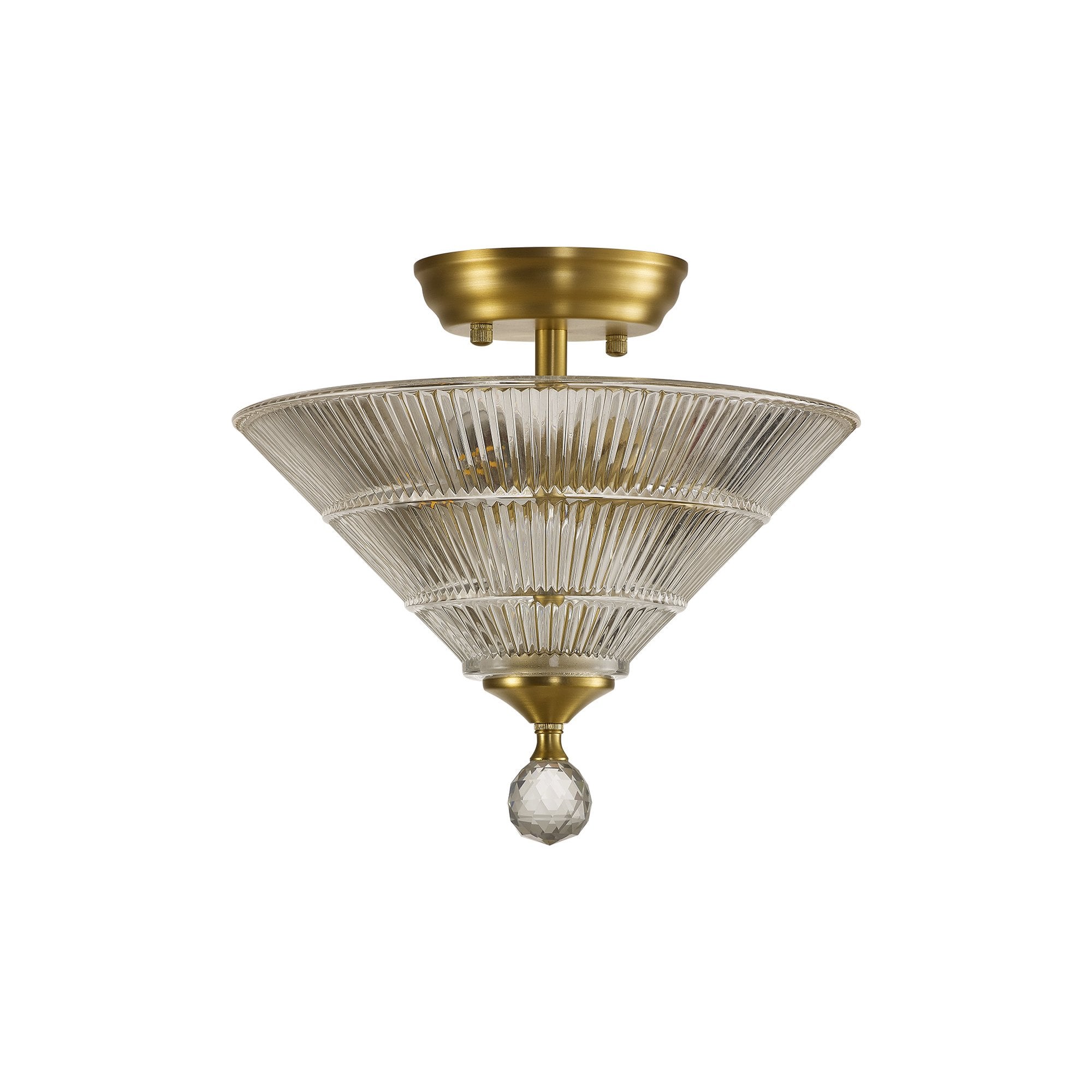 NLK16549 Tabion 2 Light Ceiling Light Satin Gold Clear