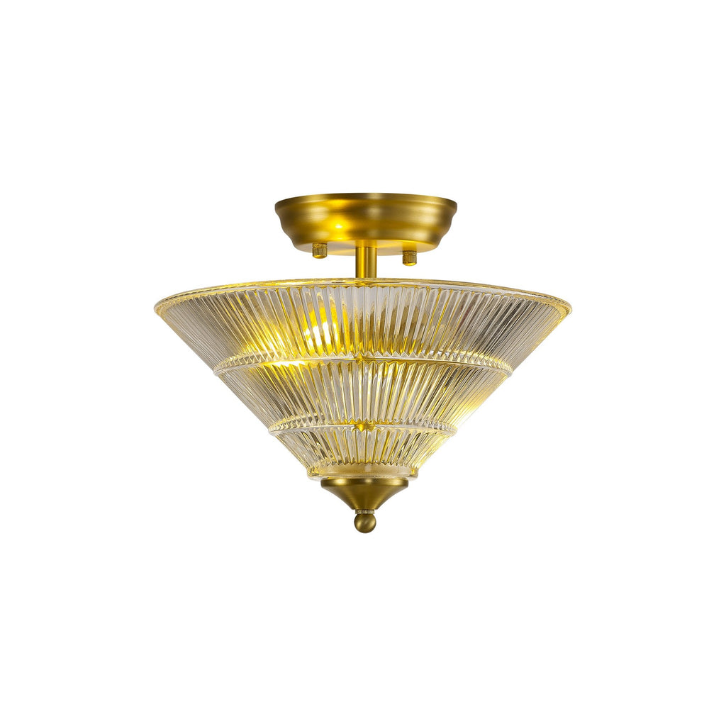 NLK16549 Tabion 2 Light Ceiling Light Satin Gold Clear