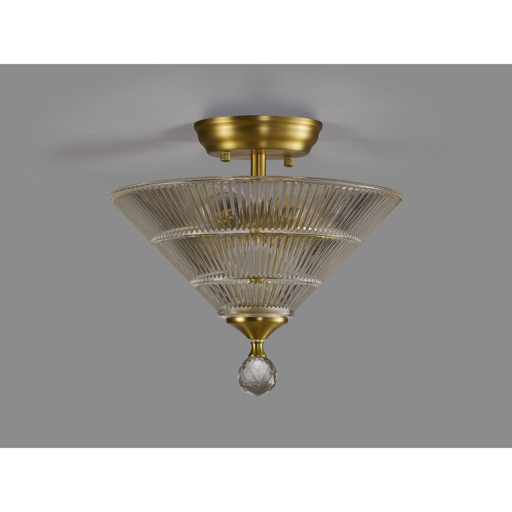 NLK16549 Tabion 2 Light Ceiling Light Satin Gold Clear