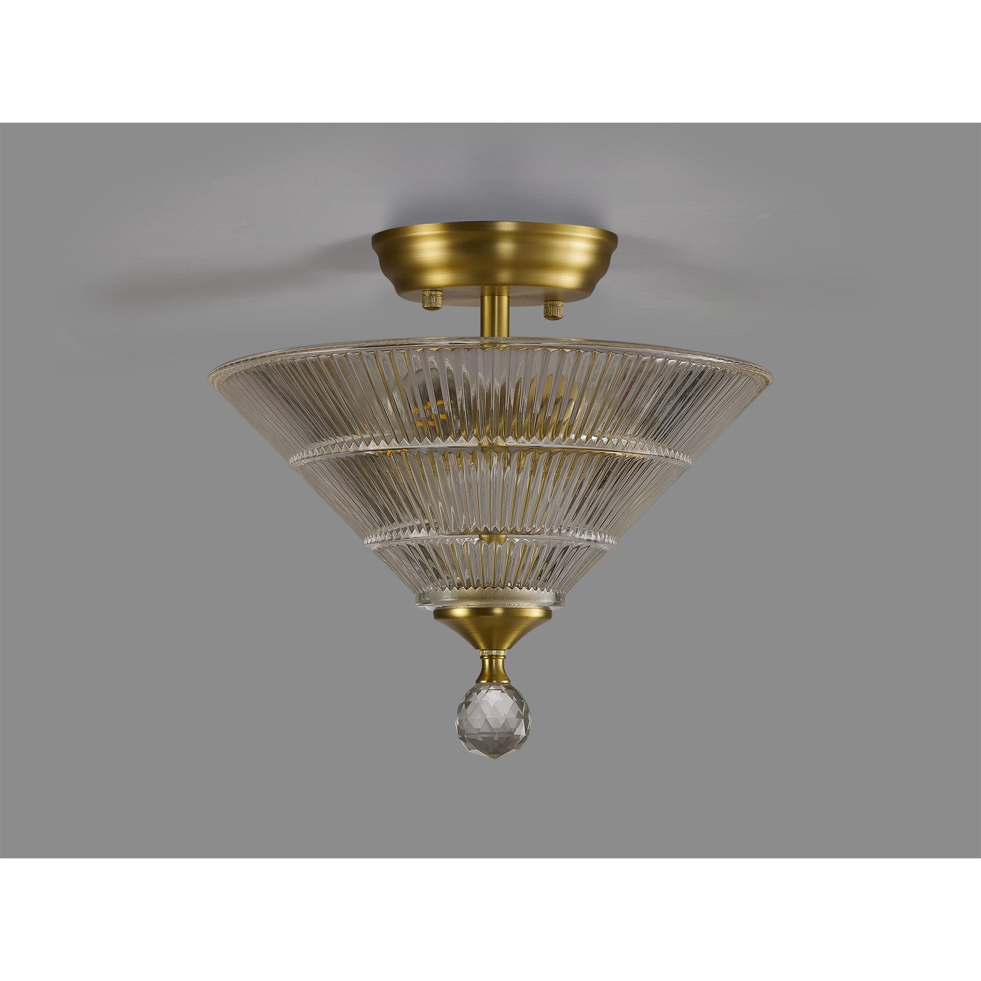 NLK16549 Tabion 2 Light Ceiling Light Satin Gold Clear