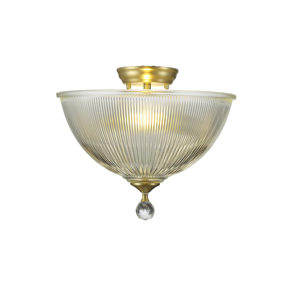 NLK16559 Tabion 2 Light Ceiling Light Satin Gold Clear