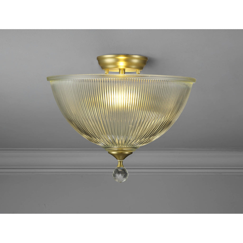 NLK16559 Tabion 2 Light Ceiling Light Satin Gold Clear