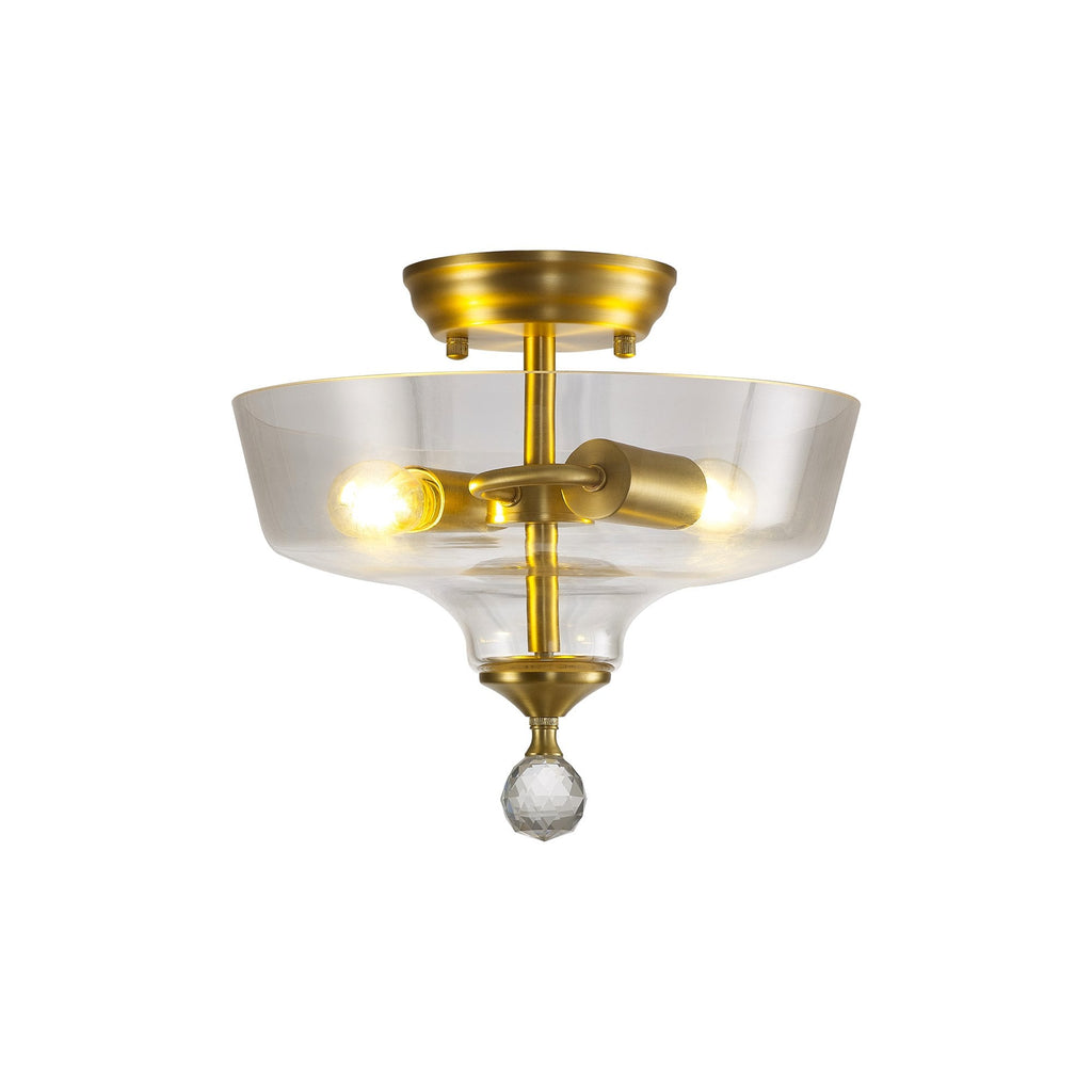 NLK16569 Tabion 2 Light Ceiling Light Satin Gold Clear