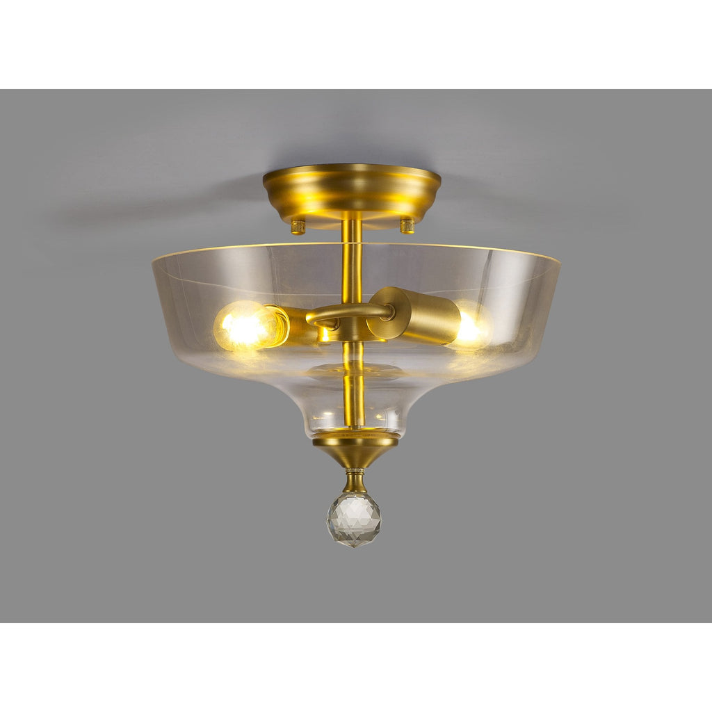 NLK16569 Tabion 2 Light Ceiling Light Satin Gold Clear