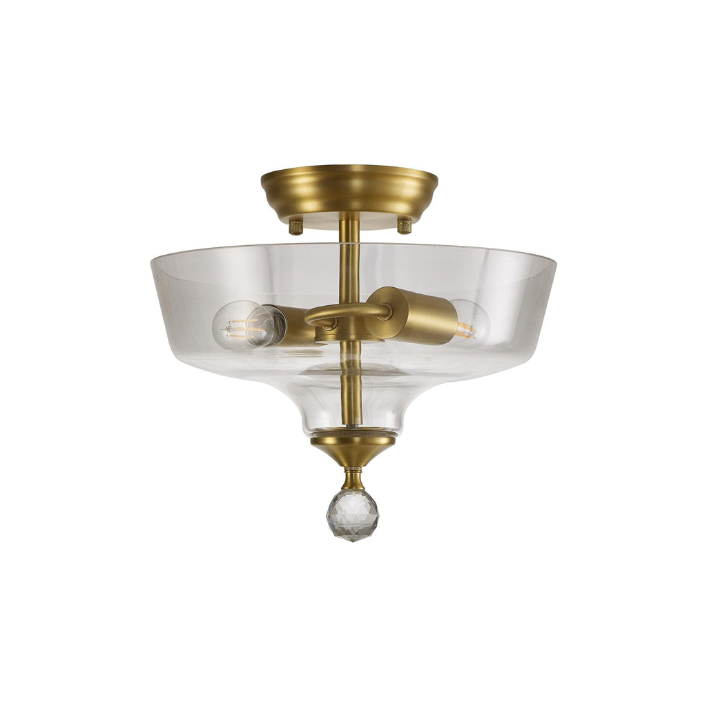 NLK16569 Tabion 2 Light Ceiling Light Satin Gold Clear