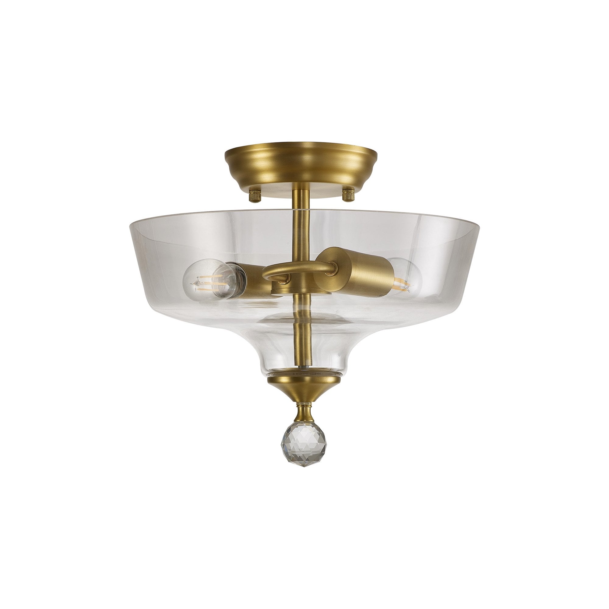 NLK16569 Tabion 2 Light Ceiling Light Satin Gold Clear