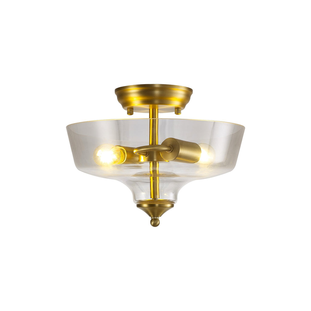 NLK16569 Tabion 2 Light Ceiling Light Satin Gold Clear